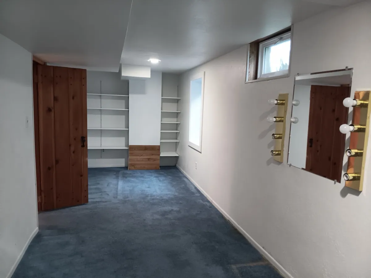 Lower level den before renovation