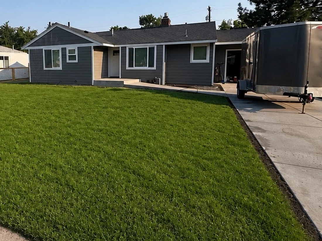 A Missoula-area ranch home we re-sided in dark lap siding with new trim and fascia